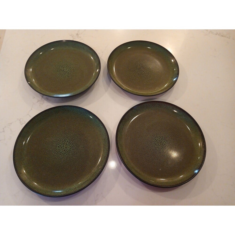 HOME TRENDS  --  RAVE GREEN  --  ROUND DINNER PLATES  --  SET Of 4